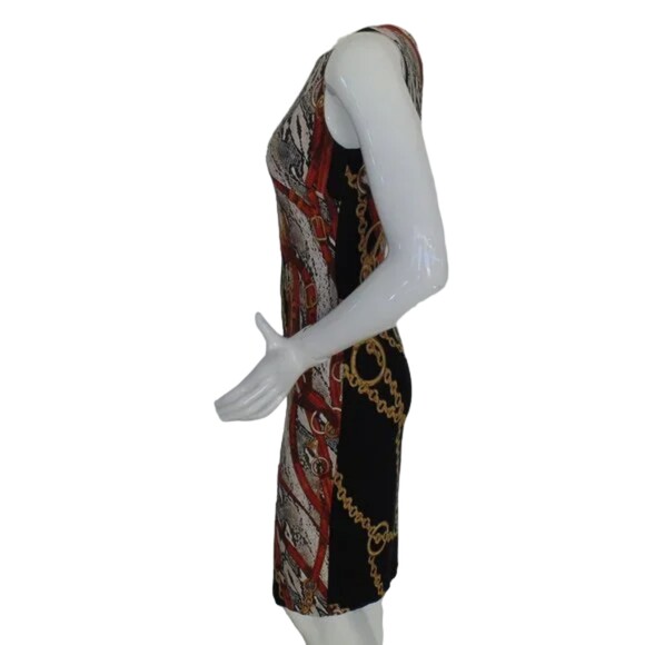CACHE Lux Print Dress, S, Black/Snakeskin, Pull over, Sleeveless, Stretch - Picture 6 of 14